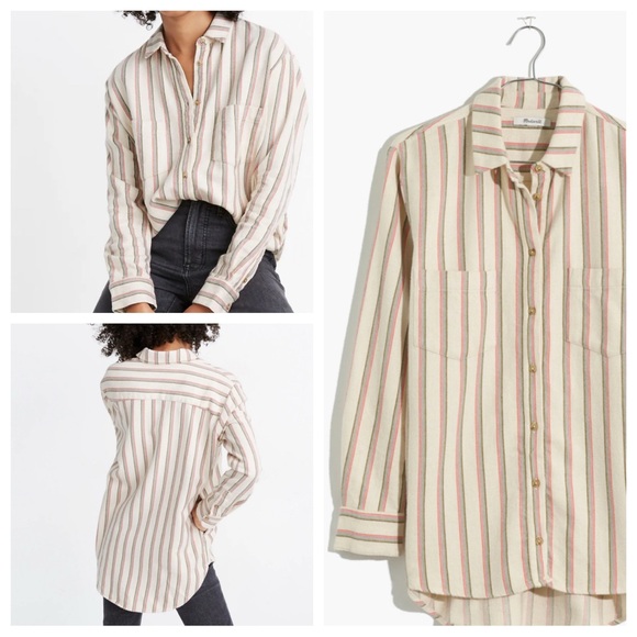 Madewell Tops - Madewell Flannel Sunday Shirt in Claxton Stripe 100% Cotton Button Down Small